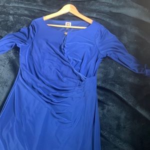 Long sleeved blue dress